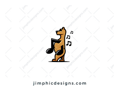 Music Bear Logo bear branding design graphic design logo music music note vector