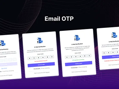 Email OTP business website design card crypto email error figma form login otp signup ui ui design uiux designer uiuxdesign web design