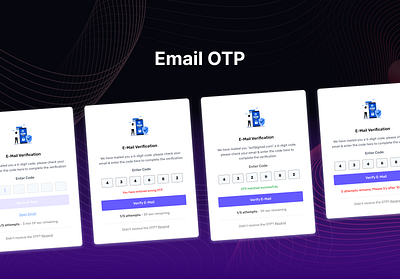 Email OTP business website design card crypto email error figma form login otp signup ui ui design uiux designer uiuxdesign web design