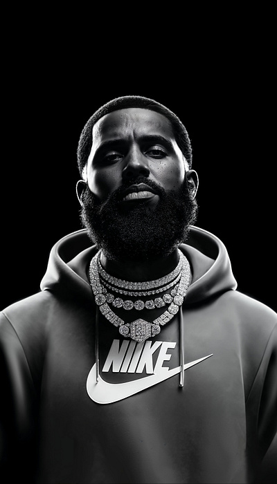 Beard Nike Rapper design illustration