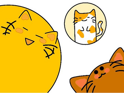 Cat~~~ art cartoon cat cute draw happy new trend yellow