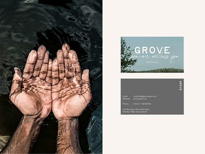 Grove | Open-air Wellness Spa brand branding business card christchurch day spa design new zealand nz skincare spa wellness