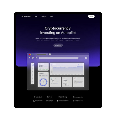 Hodlbot Landing Page dark design landing product design ui web