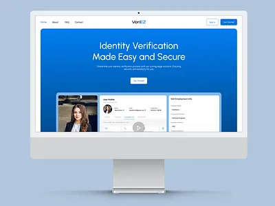 VeriEZ Product Website UI/UX Design heuristic evaluation landing page design online identity verification saas saas product ui uiux ux audit web design web development wix website