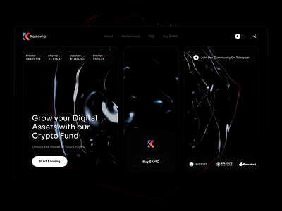 Koinomo ui/ux design website and web app crypto design saas ui ux web app website