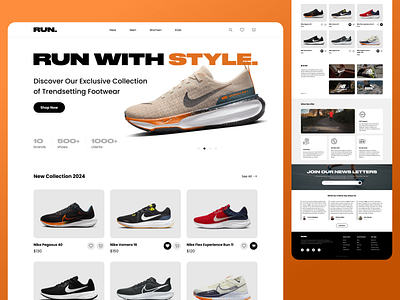 Running Shoes Website branding design ecommerce shoes sport store ui