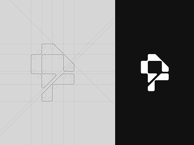 Tech P brand branding design elegant graphic design illustration letter logo logotype mark minimalism minimalistic modern p pixel sign tech