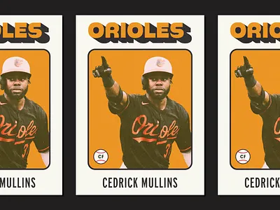 Cedrick Card 70s baltimore baseball baseball card branding card design graphic design icon illustration logo mlb orioles retro type vintage