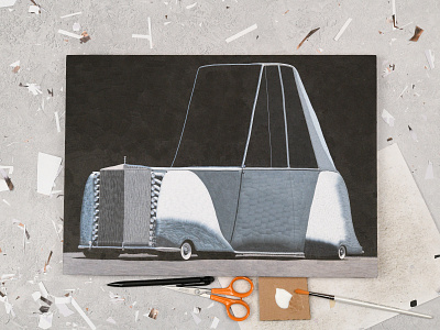 1955 Rolls-Royce, studio automobile car cars collage dribbble rolls royce studio