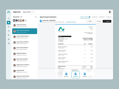 Invoice portal approval clean invoce portal ui ux