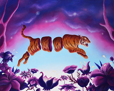 Separating Worlds animalart extinction illustration illustrator oilpaint oilpainting tiger woodpanel