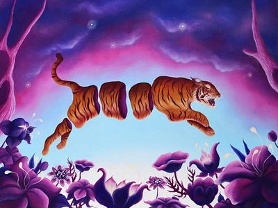 Separating Worlds animalart extinction illustration illustrator oilpaint oilpainting tiger woodpanel