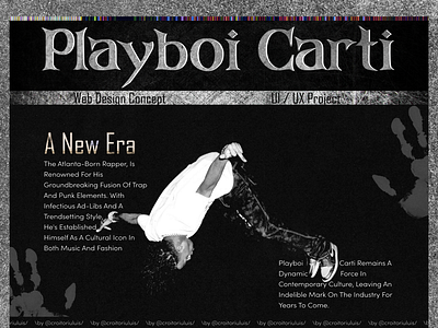 Playboi Carti- Web Design Concept, UI/UX Idea croitoriu alexandru figma photoshop playboi carti rap web design y2k