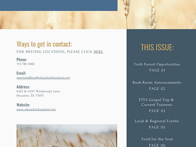 The Church in Houston Newsletter revamp branding church design graphic design newsletter