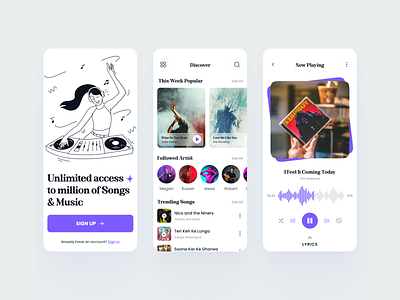 Music Player App app app design artist branding figma ios minimal movie music player product design song spotify ui uiux ux ux ui