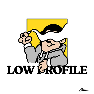 LOW PROFILE illustration logo typography vector