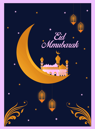 Eid card ai beautiful card for eid card card design eid card eid mubarak illustration illustrator