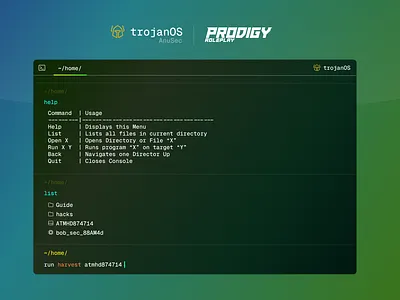 trojanOS for GTA Roleplay branding console design game hacker ui