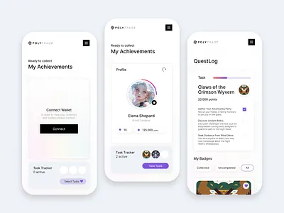 Polytrade Quests branding design marketing mobile quests ux webdesign website