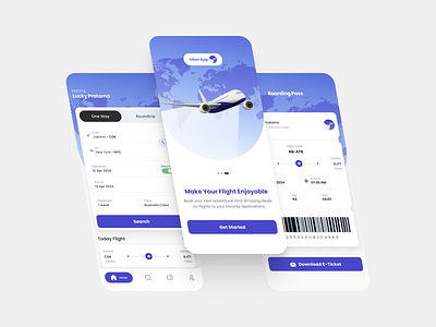 Hiber - Airplane Ticket App mobile app product design ticketapp ui ux
