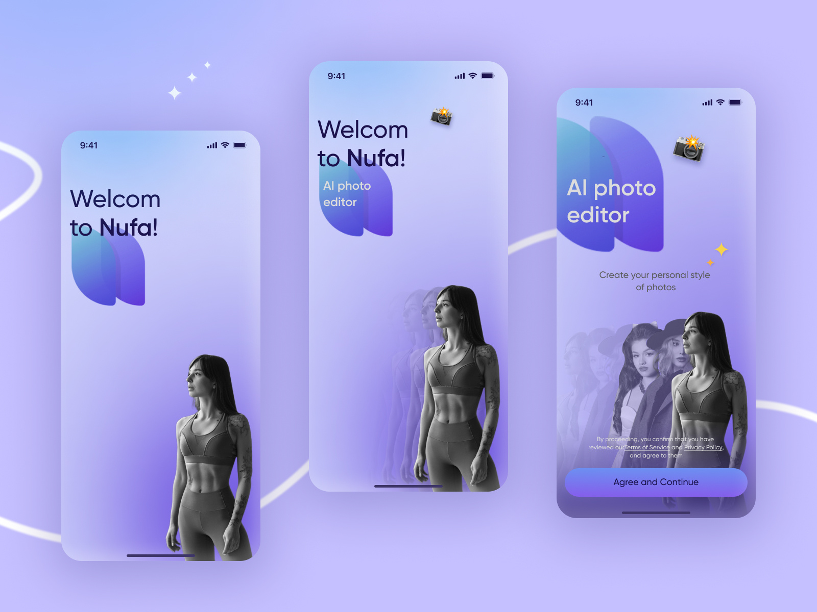 AI Photo Editor App - Onboarding ai photo editor animation branding design figma graphic design ios iphone junior like mobile motion nufa onboarding onboarding survey photo editor survey ui ux welcom onboarding