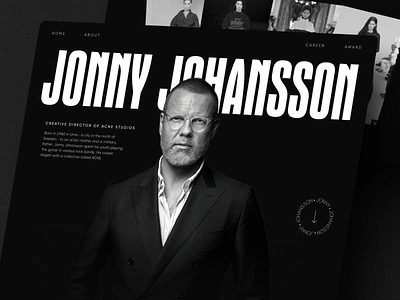 Jonny Johansson - Personal Website Design Concept bold branding international landing page layout luxury minimalist personal website profile ui ui design uidesign ux web design web layout webdesign website website design website layout