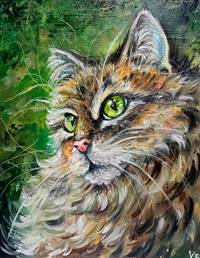Original Ukrainian Oil painting, Portrait of Cat, Ukraine art animal art cat oil painting pet portrait ukraine
