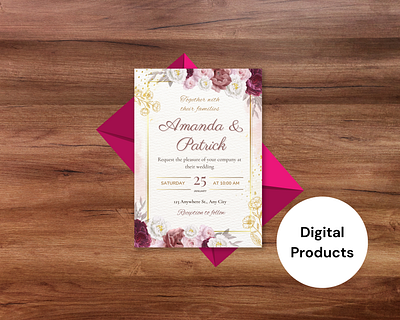 Wedding Card Mockup canva graphic design