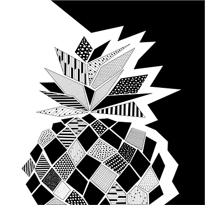 Pine-apple adob illustrator adobe blackandwhite graphic graphic design graphics illustration illustrations illustrator pattern patterndesigning pineapple shape shapes