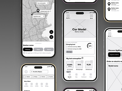 UX recraft of Nissan EV app ecoapp mobile productdesign ux wireframe