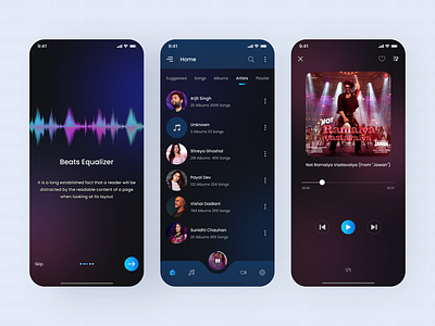 Music App UI UX Design albums app design artist design figma minimalist mobile app ui design mobileapp music music app playlist songs ui ux design video voice
