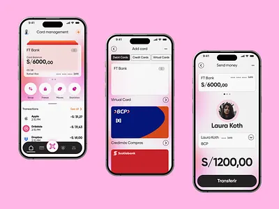 Virtual Wallet App graphic design ui