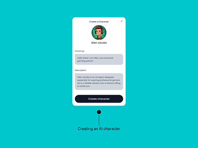 UI Card for Creating AI Character ai ai art app design avatar figma generative ai generative art mobile app ui ui design ui kit uiux ux ux design