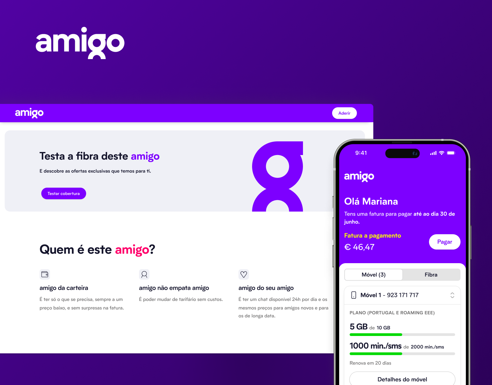 amigo • Mobile App, Web App and Website app navigation colourful design design design components design system interface ios look feel mobile app mobile design product telco telecom telecom app telecom operator ui ux visual identity webapp website