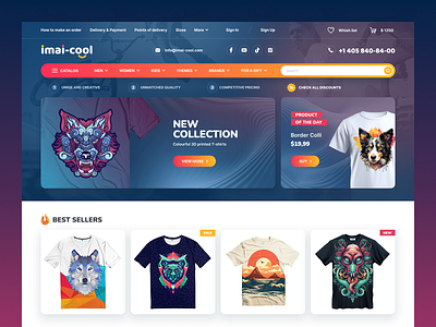 T-shirt, store, e-commerce, website clean colorful e commerce figma hero photoshop shop store ui ux web web design website