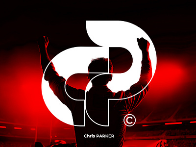 Chris PARKER - Racecar Driver Initials chris parker cp formula 1 grand prix gt3 identity design indycar initials lettermark logo logomark monogram motorsport nascar oval racing racecar driver racing red simracing touring car