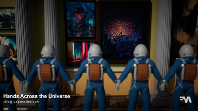 Hands Across the Universe 3d animation arts astronot blender c4d fuegomotion gallery game art indoor motion space vfx vray