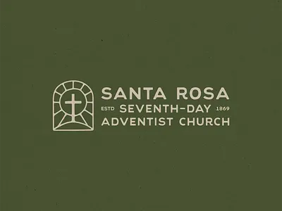 Santa Rosa Seventh-Day Adventist Church beach brand branding california christian church faith graphic design green identity logo mark santa rosa stained glass sun sunshine type typography vineyard vintage