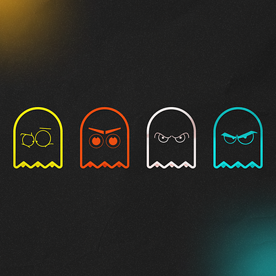 Pac-Man Ghosts clean design figma graphic design illustration modern vector
