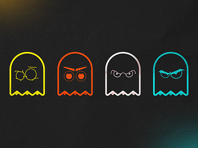 Pac-Man Ghosts clean design figma graphic design illustration modern vector