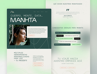 Manhta's Landing Page coach landing page organic personal growth therapy ui ux web web design website