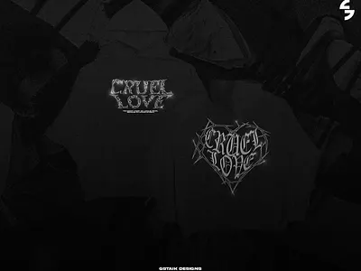 ''CRU*EL LOVE'' Hoodie Design by GstaikDesigns 3d banner animation banner banner and logo branding design fiverr free free textures freebie gaming gfx graphic design header illustration logo pack typography ui vector
