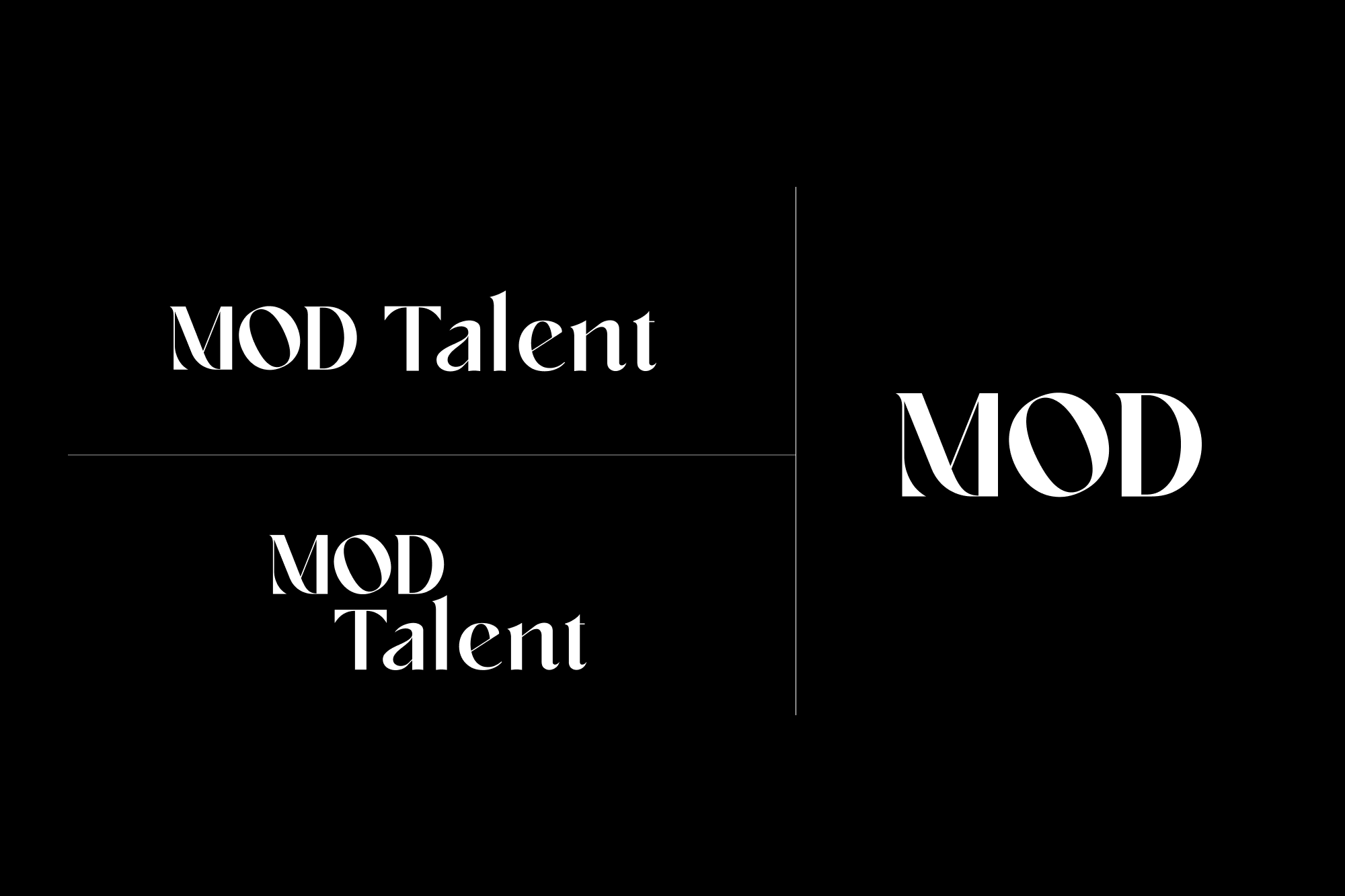 Mod Logo System agency black branding design graphic design icon logo mark suite talent typography white