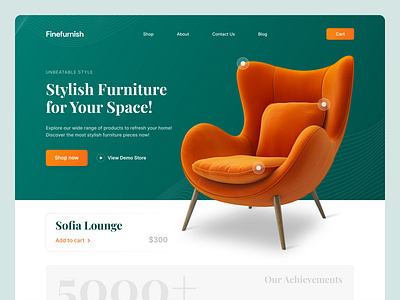 Furniture Webshop - Landing Page furniture furniture webshop graphic graphic design landing landing page minimalist product landing page product page stylish ui ui design uiux design user interface ux design uxui design web design webdesign webshop website design