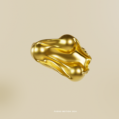 Abstract 001 3d abstract balls c4d cloth design fuegomotion gold golden product stretch web design
