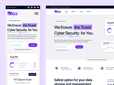 Product Website - OLOC ai clean design crypto design figma landing page product purple saas security service tech ui uiux ux web web ap web application webpage website