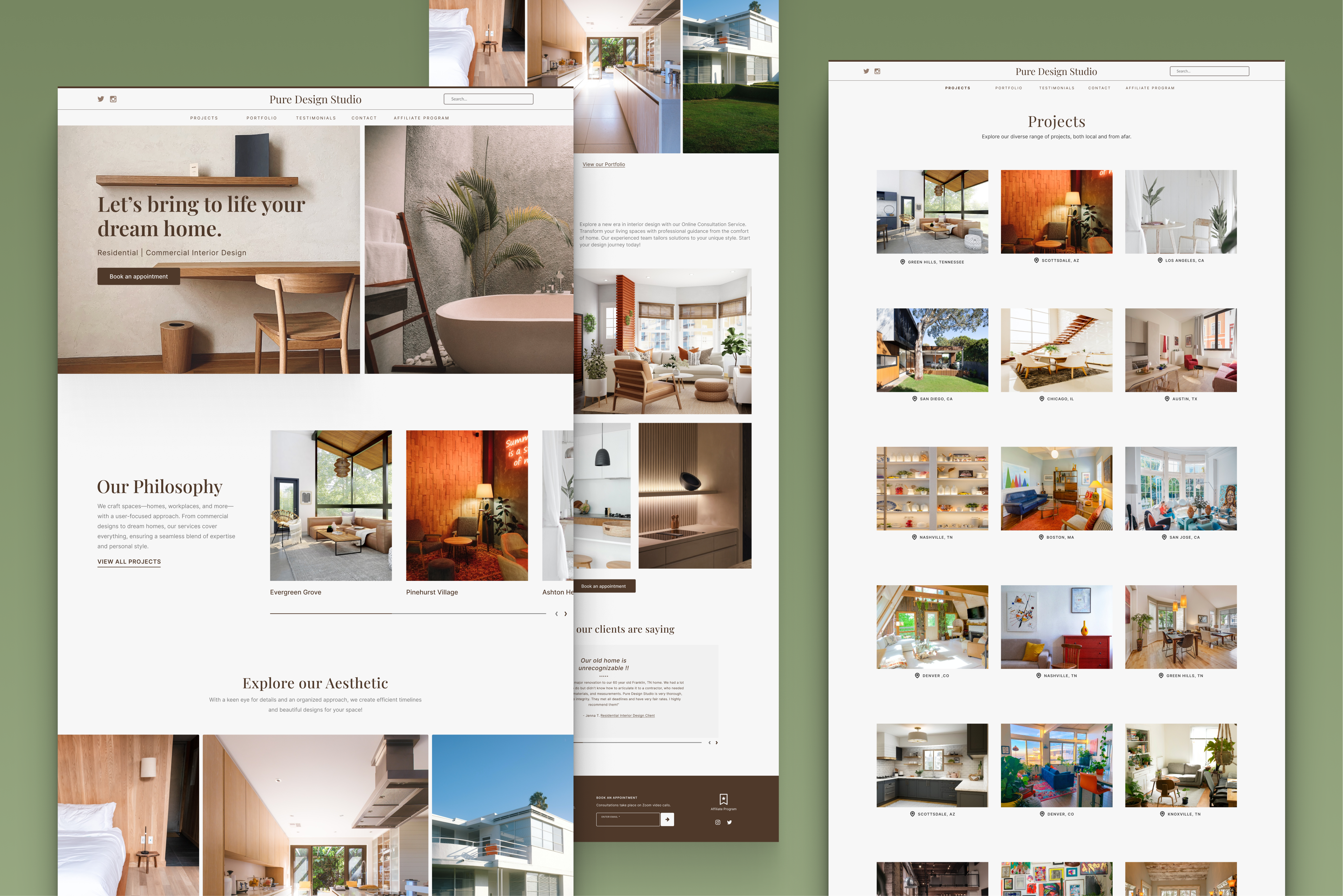 Pure Design Studio - Interior Design Agency app branding design graphic design illustration interior design landing page logo marketing page portfolio product design resume typography ui ux vector website
