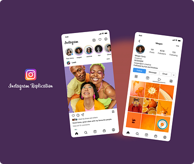 Instagram replication app design figma instagram prototype ui uiux design