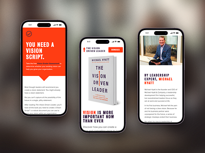 Vision Driven Leader Book Mobile Landing Page design mobile ui ux website wordpress