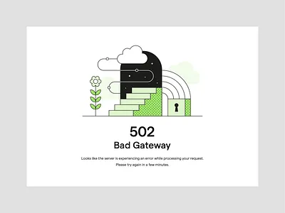 502 - Bad Gateway Page 502 abstract arch bad gateway cloud digital art gateway halftone illustration lock minimal not found portal stairs steps ui webpage